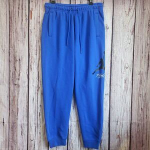 Nike Jordan Men Large Essentials Baseline Fleece Sweatpants Game Royal Blue New